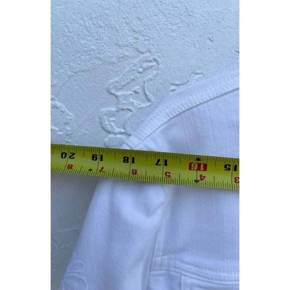 Chicos Womens Long Sleeve Floral Embroidery Jean Jacket White Sz 4 - Picture 4 of 12